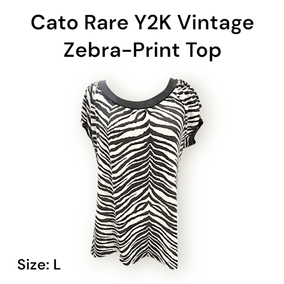 Cato Tops - Cato Rare Y2K Vintage Zebra-print Top